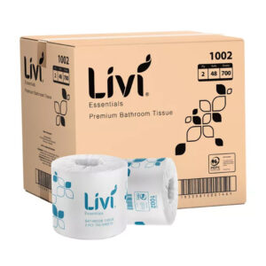 Livi Essentials Bathroom Tissue Single Wrapped Rolls 2 Ply 700 Sheets 48 rolls