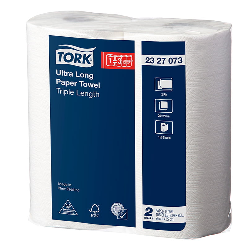TORK ULTRA LONG PAPER TOWEL TWIN PACK - TRIPLE LENGTH 2PLY