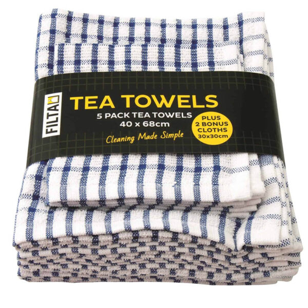Filta Cotton Tea Towels and Dish Cloth 7Pk