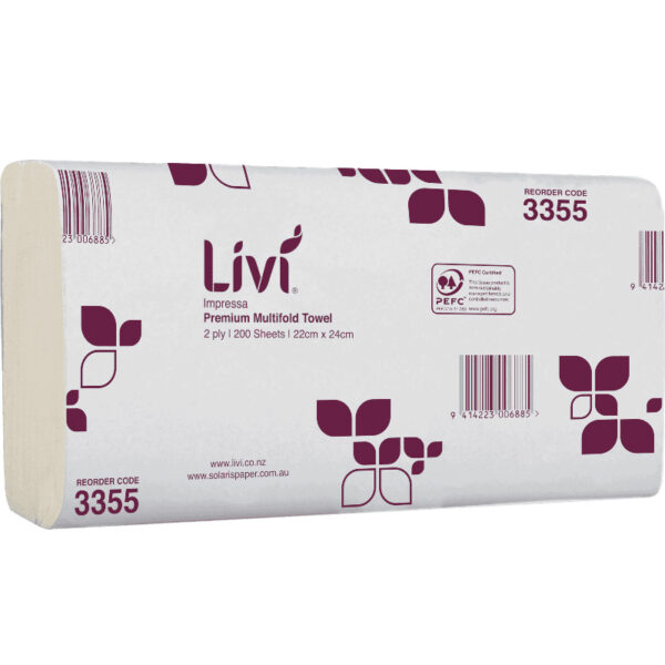 Livi Impressa 2ply Slimfold Hand Towel - 3355