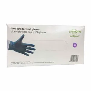 Pomona Food Grade Blue Vinyl Glove Powder Free Glove