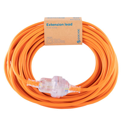 Flexible and robust 20m, 10 amp extension lead.