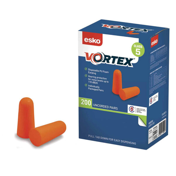 Esko Vortex Orange Uncorded Earplugs 