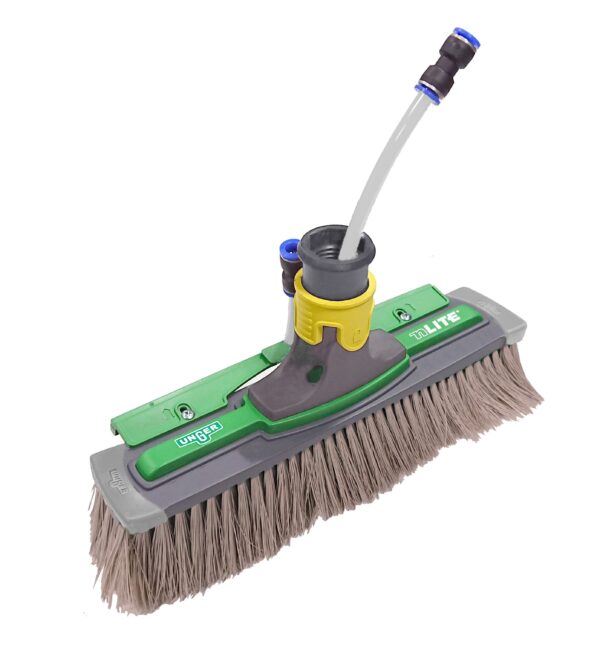 UNGER POWER BRUSH & BUMPER WITH SWIVEL FUNCTION AND RINSE BAR  - 28CM GREY/UNSPLICED