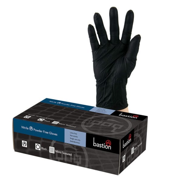 Bastion Nitrile Black P/F Gloves