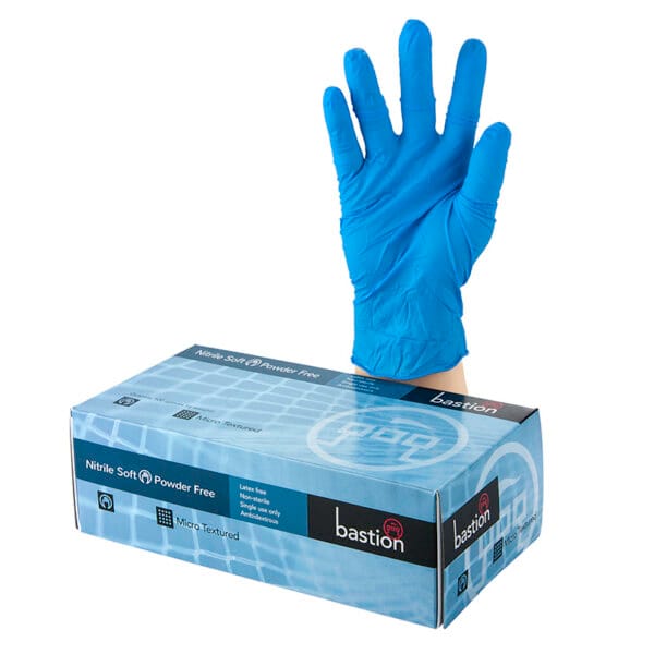 Bastion Nitrile Soft Blue P/F Gloves
